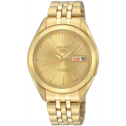 Seiko Men's Watch - Seiko 5 Automatic Silver Dial Yellow Gold Bracelet | SNKL58K1 ,