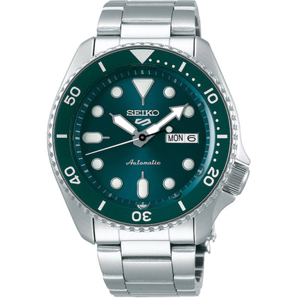 Seiko Men's Watch - Seiko 5 Automatic Green Dial Silver Steel Bracelet | SRPD61K1 ,