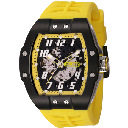 Invicta Men's Watch - S1 Rally Automatic Skeleton Dial Yellow Silicone Strap | 44893 ,