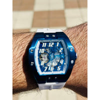 Invicta Men's Watch - S1 Rally White and Blue Skeleton Dial Silicone Strap | 44896 ,