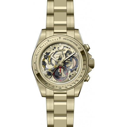 Invicta Men's Watch - Speedway Chrono Skeleton Dial Yellow Gold Bracelet | 50271 ,