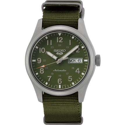 Seiko Men's Watch - 5 Sports Field Automatic Green Dial Nylon Strap | SRPG33 ,