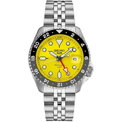 Seiko Men's Watch - 5 Sports SKX GMT Yellow Dial Stainless Steel Bracelet | SSK017 ,