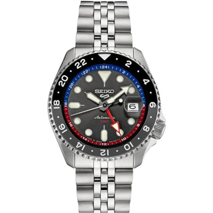Seiko Men's Watch - 5 Sports SKX GMT Charcoal Dial Stainless Steel Bracelet | SSK019 ,