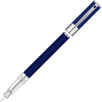 S.T. Dupont Fountain Pen - D Initial Blue Barrel with Chrome Plated Finish | 260202 ,