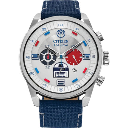 Citizen Men's Watch - R2-D2 Star Wars Chrono Silver, Blue and Red Dial | CA4219-03W ,