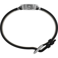 Timex Women's Watch - Easy Reader Silver Case White Dial Black Leather Strap | T20441 ,