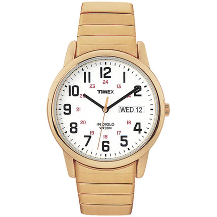 Timex Men's Watch - Easy Reader Quartz Yellow Gold Steel Expansion Bracelet | T2N092 ,