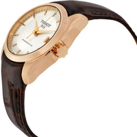 Tissot Women's Watch - Couturier Silver Tone Dial Brown Leather Strap | T0352073603100 ,
