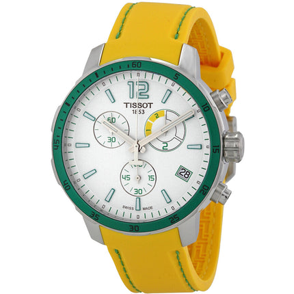 Tissot Men's Watch - Quickster White Dial Yellow Silicone Strap | T0954491703701 ,