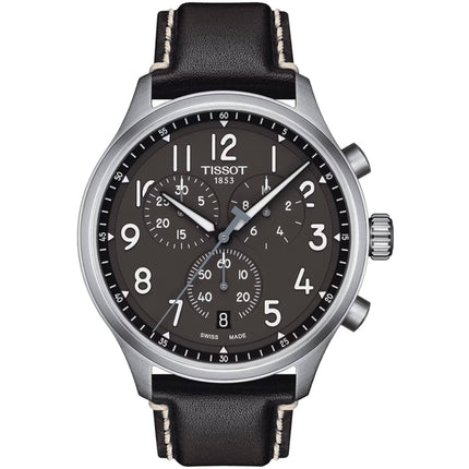 Tissot Men's Watch - T-Sport Chronograph Black Dial Leather Strap | T1166171606200 ,