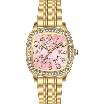 Invicta Women's Watch - Wildflower Quartz Pink Dial Yellow Gold Bracelet | 69365 ,