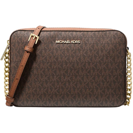 Michael Kors Women's Crossbody Bag - Jet Set Large Canvas, Brown | 35F8GTTC3B BRN ,