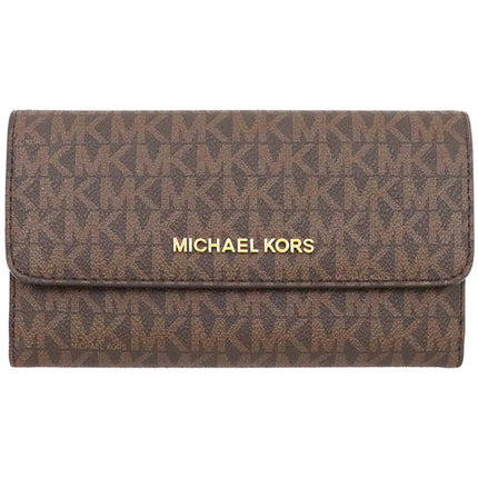 Michael Kors Women's Trifold Wallet - Jet Set Large Logo, Brown | 35F8GTVF3B BRN ,
