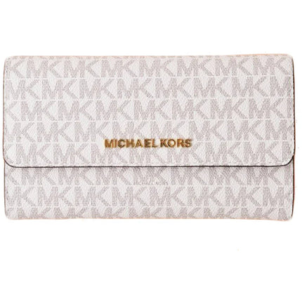 Michael Kors Women's Trifold Wallet - Jet Set Large Logo, Vanilla | 35F8GTVF3B VLA ,