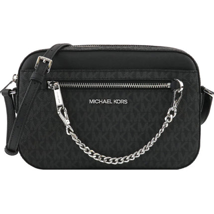 Michael Kors Women's Crossbody Bag - Jet Set Logo-Print Canvas, Black | 35S1STTC9B BLK ,