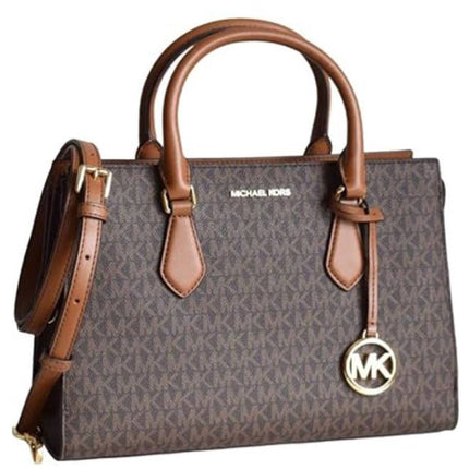 Michael Kors Women's Satchel - Sheila Medium Logo-Print Canvas, Brown | 35S3G6HS2B BRN ,