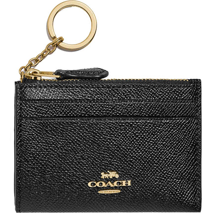 Coach Women's Case - Mini Skinny Id Crossgrain Leather, Gold/Black | 88250 BLK ,