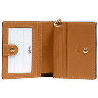 Coach Women's Snap Wallet - Bifold Refined Pebble Leather, Gold/Chalk | C2862 CHK ,