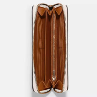 Coach Women's Wallet - Refined Pebble Leather Long Zip Around, Gold/Chalk | C4451 CHK ,