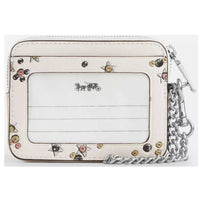 Coach Women's Zip Card Case - Star Print Leather, Silver/Chalk Multi | CCO26 MLT ,