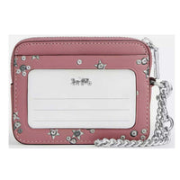 Coach Women's Zip Card Case - With Star Print, Silver/Dusty Pink Multi | CCO26 PK MLT ,