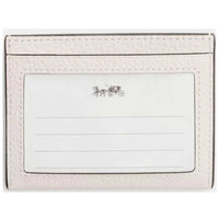 Coach Women's Card Case - Refined Pebble Leather Slim Id, Chalk | CP209 CHK ,