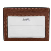 Coach Women's Card Case - Refined Pebble Leather Slim Id, Saddle | CP209 SADE ,