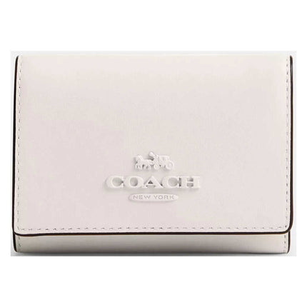 Coach Women's Micro Wallet - Refined Calf Leather, Silver/Chalk | CP260 CHK ,