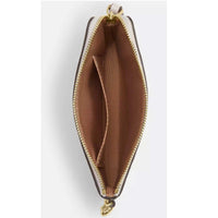 Coach Women's Wristlet - Pebble Leather Corner Zip, Gold/Chalk | CP483 CHK ,