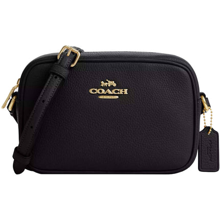 Coach Women's Camera Bag - Mini Jamie Refined Pebble Leather, Gold/Black | CQ875 BLK ,