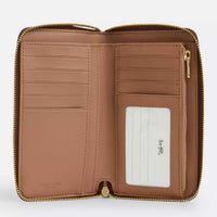 Coach Women's Zip Wallet - Signature Canvas Medium Id Gold/Tan/Brown | CW781 BRN ,