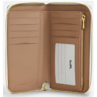 Coach Women's Zip Wallet - Canvas Medium Id, Gold/White/Chalk | CW781 WH CHK ,