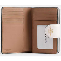 Coach Women's Zip Wallet - Medium Corner Canvas, Gold/Sand/Chalk | CW786 SD CHK ,
