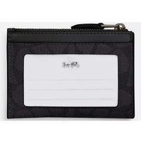 Coach Women's Id Case - Mini Skinny Canvas, Gunmetal/Charcoal/Black | CW870 CL BLK ,