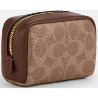 Coach Women's Pouch Wristlet - Pebbled Leather, Gold/Tan/Brown | CW907 BRN ,