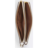 Coach Women's Wallet - Double Zip Signature Canvas, Gold/Sand/Chalk | CX161 SD CHK ,