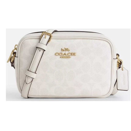 Coach Women's Camera Bag - Mini Jamie Signature Canvas, Gold/White/Chalk | CY752 CHK ,