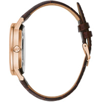 Bulova Men's Watch - Classic Automatic Open Heart Beige Dial Leather Strap | 97A150 ,