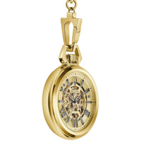 Bulova Men's Pocket Watch - Sutton Automatic Gold Tone Semi-Skeleton Dial | 97A178 ,
