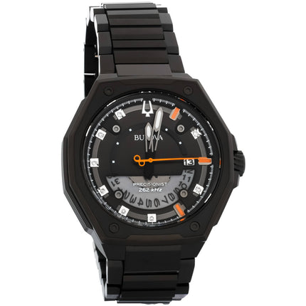 Bulova Men's Watch - Marc Anthony Black Dial Stainless Steel Bracelet Quartz | 98D183 ,