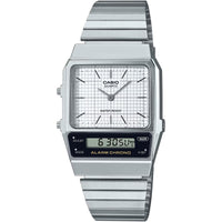 Casio Men's Watch - White Analog and Grey Digital Dial Resin Strap | AQ-800E-7ACF ,