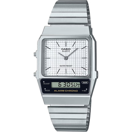 Casio Men's Watch - White Analog and Grey Digital Dial Resin Strap | AQ-800E-7ACF ,