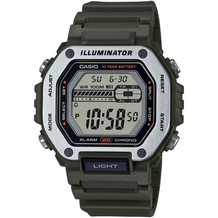 Casio Men's Watch - Dual Time Grey Digital Dial Black Resin Strap | MWD-110H-3AVCF ,