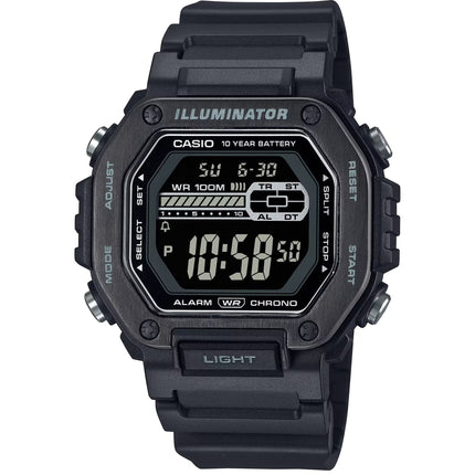 Casio Men's Watch - Dual Time Black Digital Dial Resin Strap Alarm | MWD-110HB-1BVCF ,