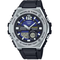 Casio Men's Watch - World Time Black and Grey Analog-Digital Dial | MWQ-100-2AVCF ,