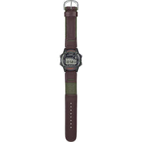 Casio Unisex Watch - Alarm Digital Dial Brown and Green Strap | W-220HF-3AVCF ,