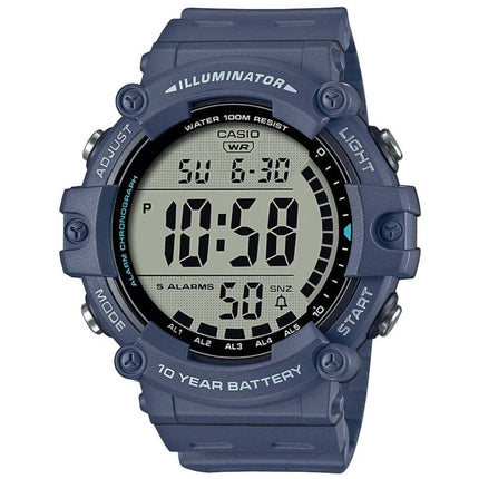 Casio Unisex Digital Watch - Dual Time Alarm Chrono Navy Resin Strap | AE-1500WH-2AVCF ,