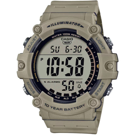 Casio Unisex Digital Watch - Dual Time Chronograph Beige Resin Strap | AE-1500WH-5AVCF ,