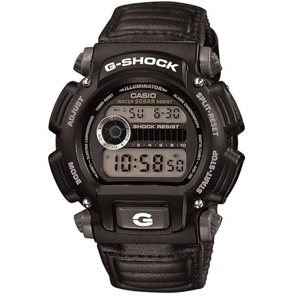 Casio Men's Digital Watch - G-Shock Black Leather and Fabric Strap | DW-9052V-1CR ,